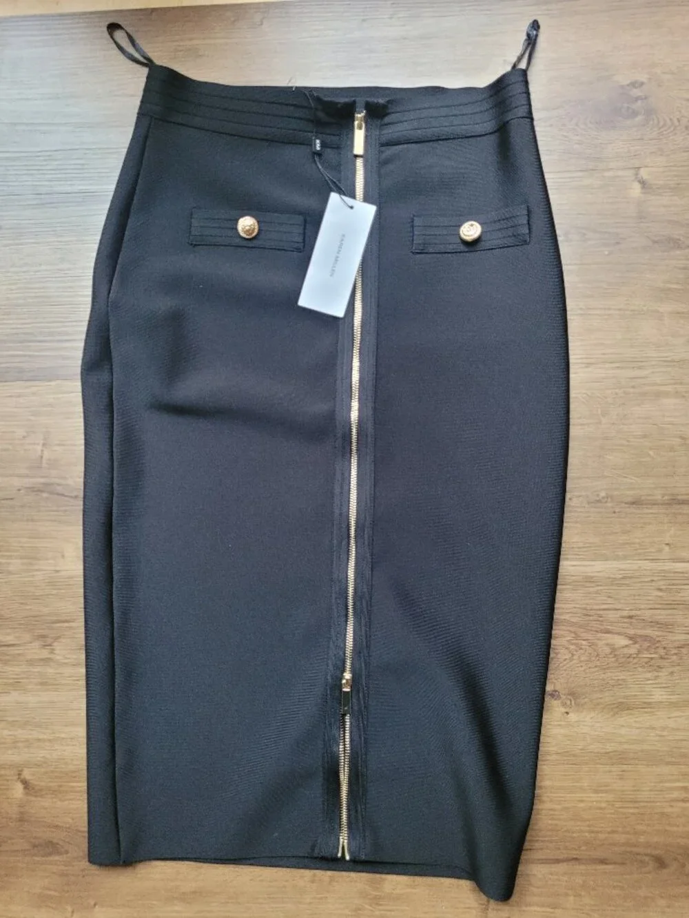 Karen Millen military  bandage  skirt black sz M nwt